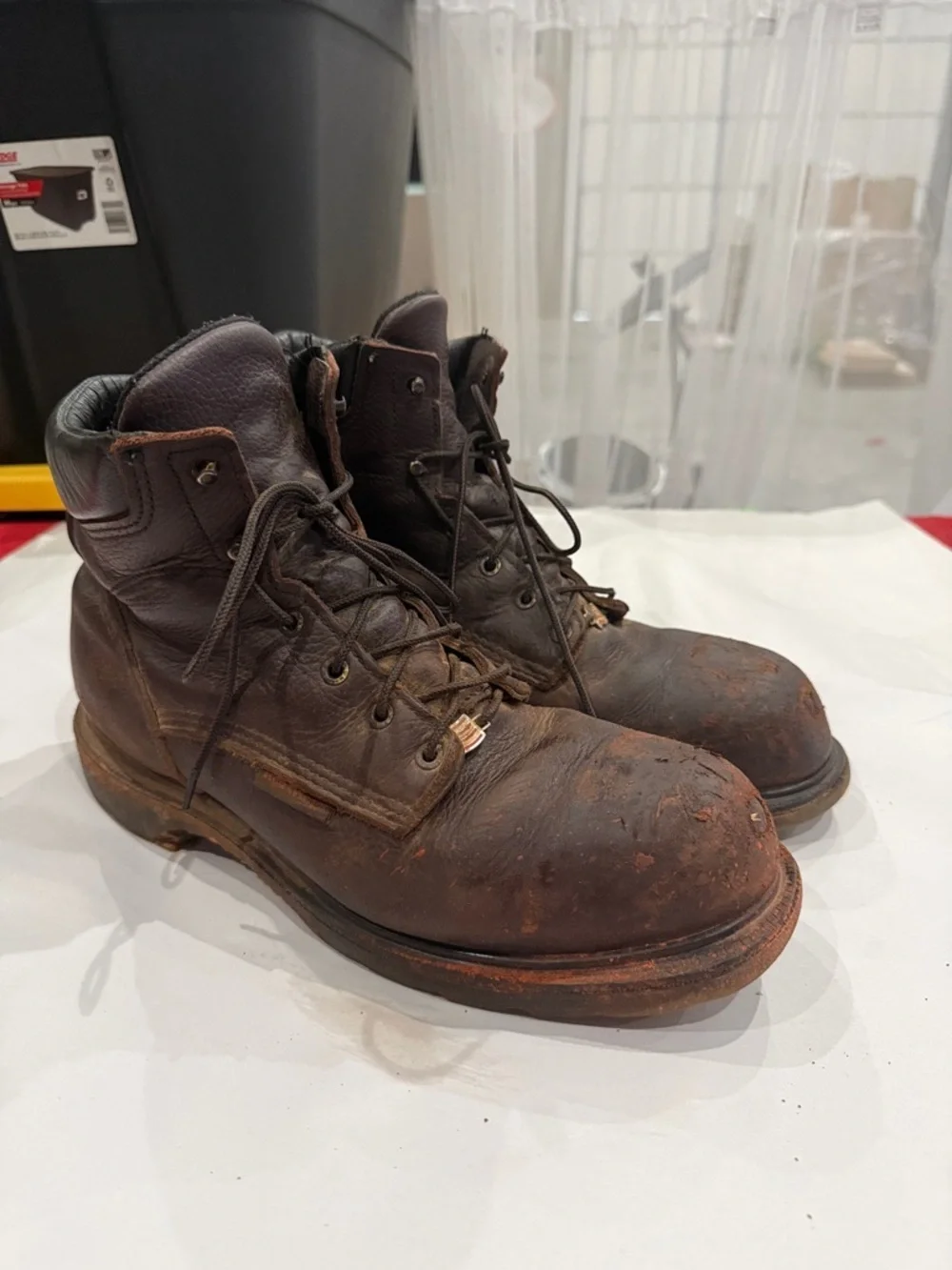 Red Wing Shoes Men's Dark Brown Leather Work Boots